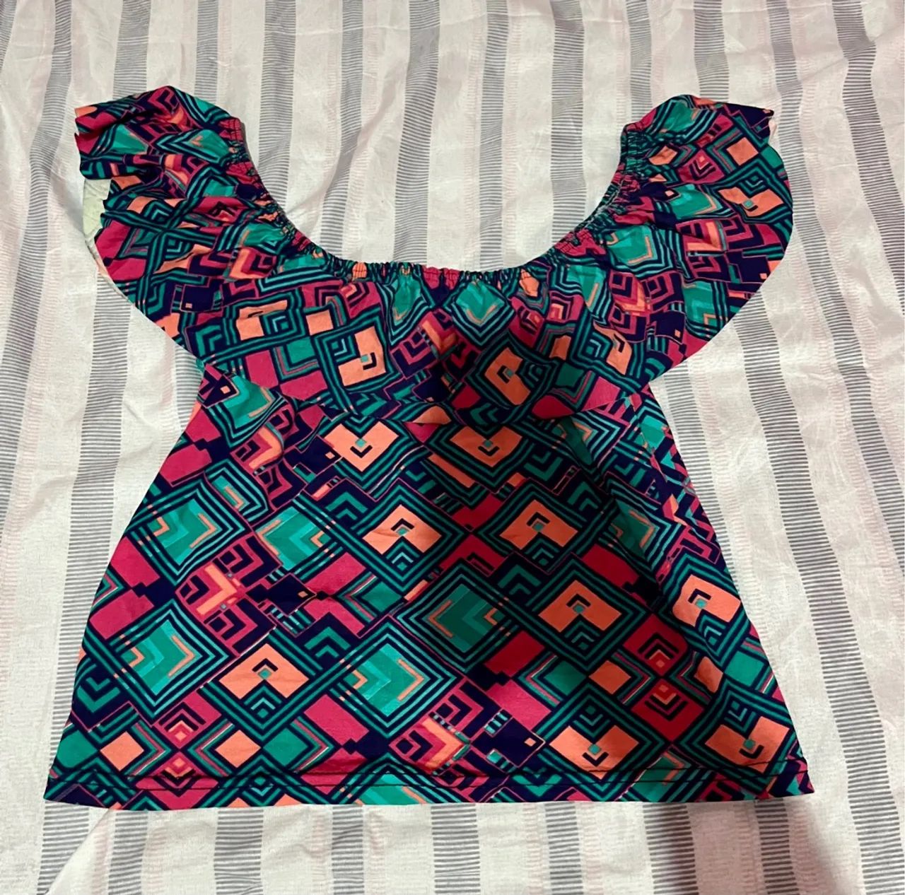 Blusa Off Shoulder Estampada NOVA