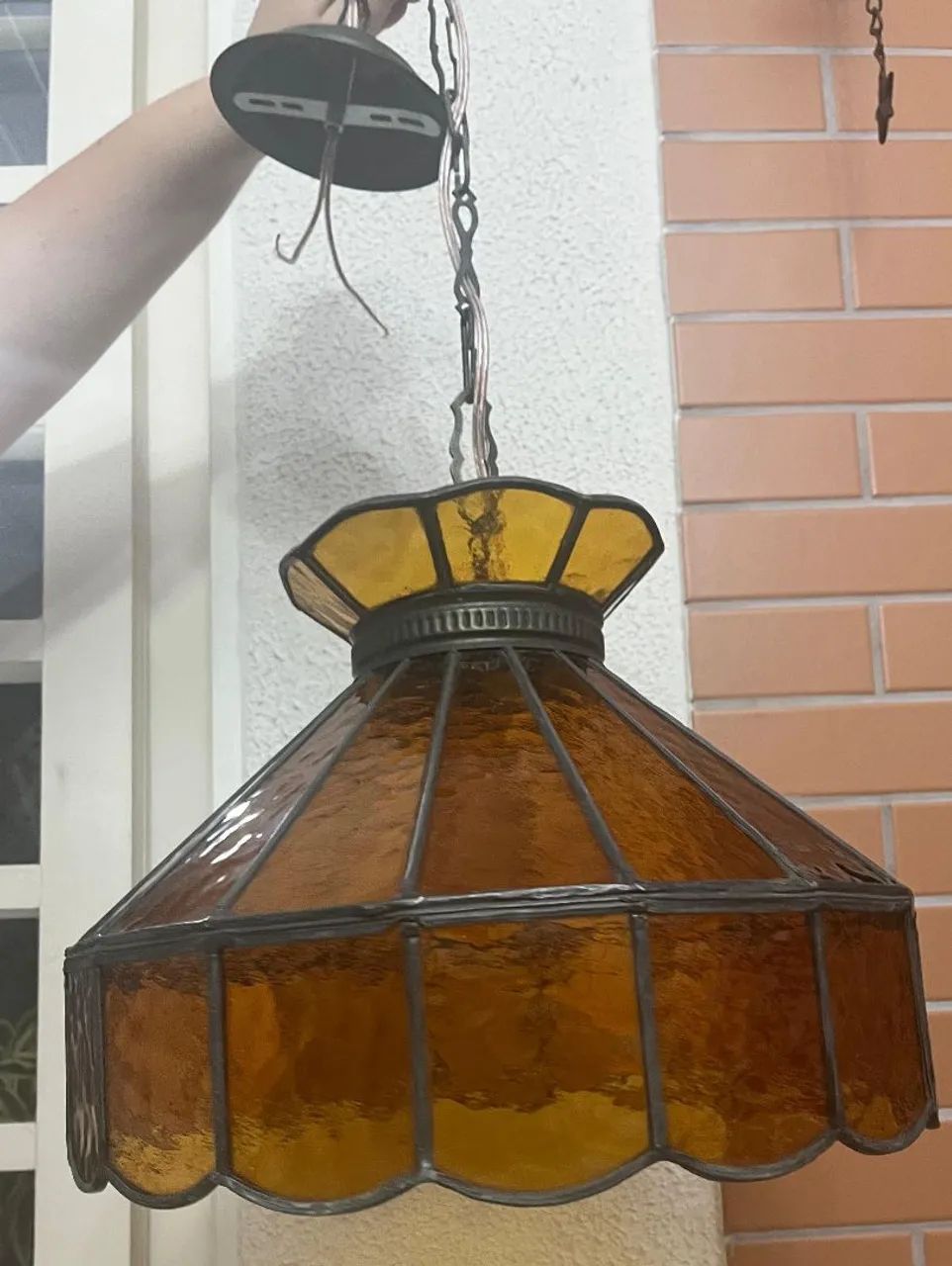 Lustre antigo vitral - Foto 2