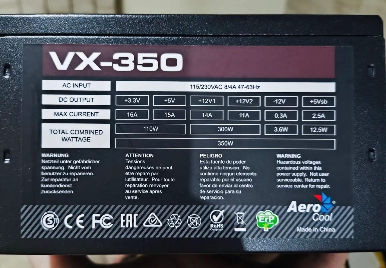 Fonte de Alimentação AeroCool VX-350