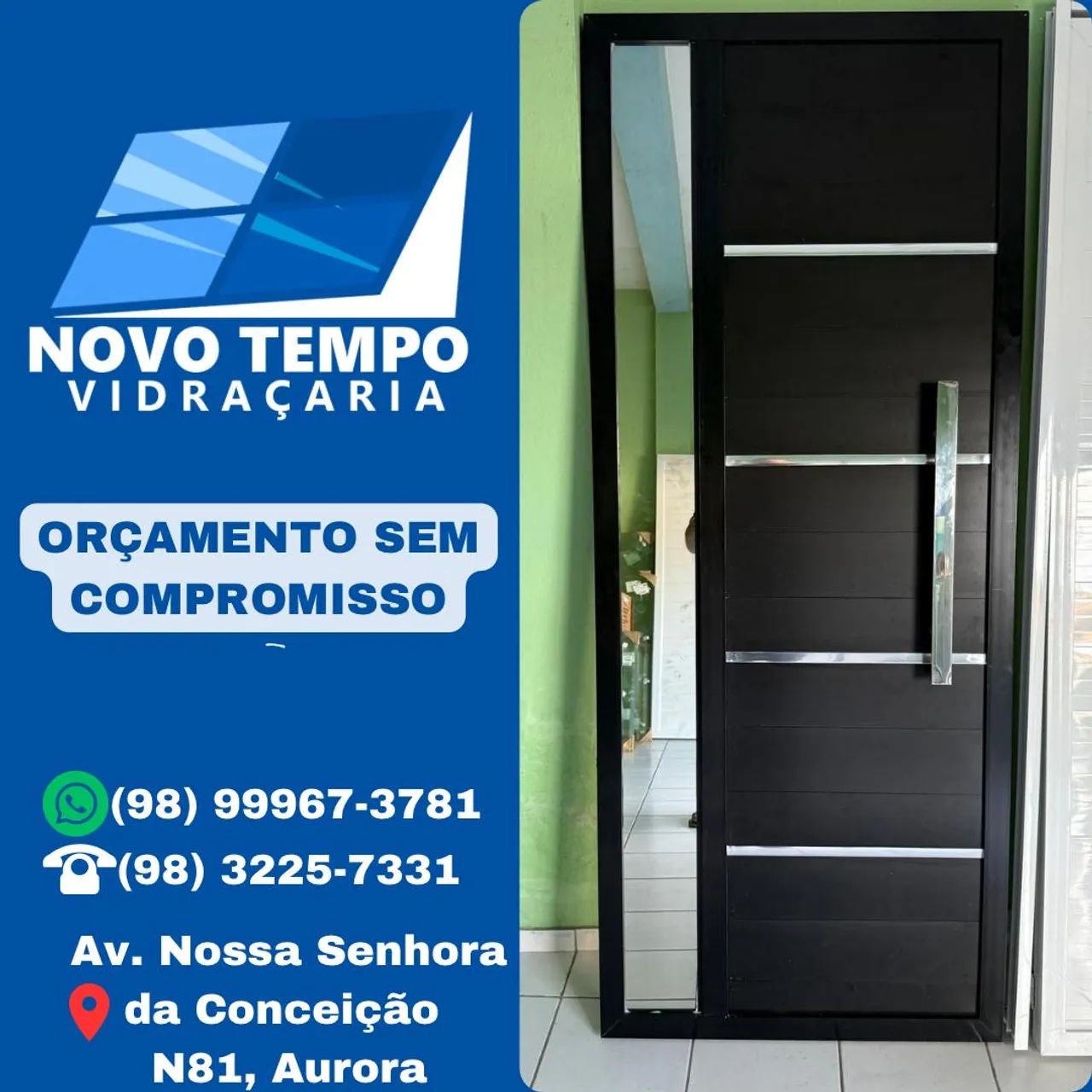 Porta de Segurança em Alumínio com Vidro