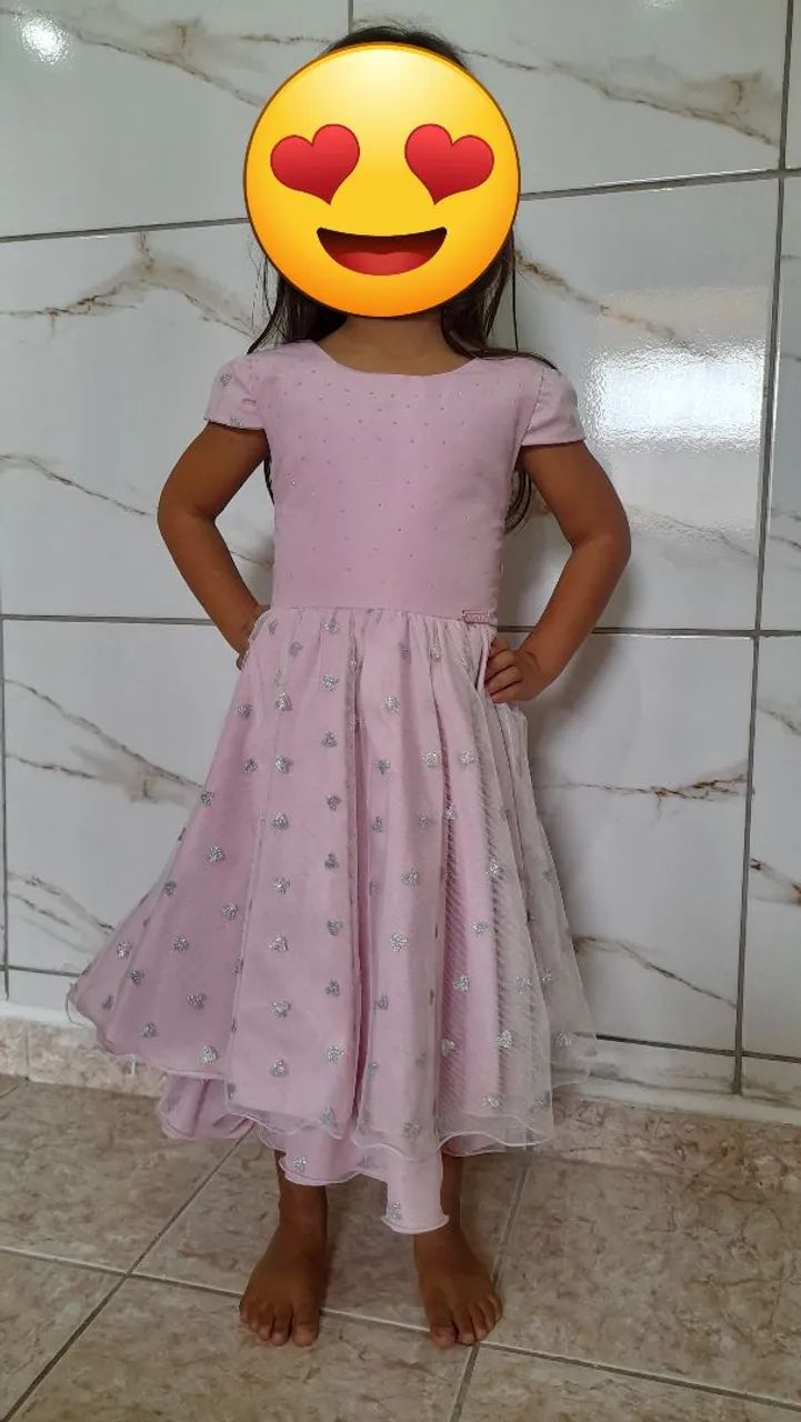 Vestido Infantil Rosa  Damas Festas - Foto 3
