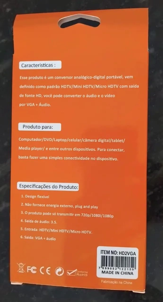 Cabo Conversor Adaptador Hdmi Para VGA Com Saída P2 Áudio  - Foto 3