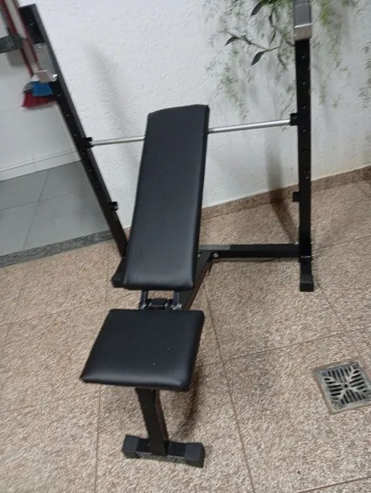 Mesa de supino em ótimo estado com 3 posições reto inclinado e declinado (350 reais) - Foto 2