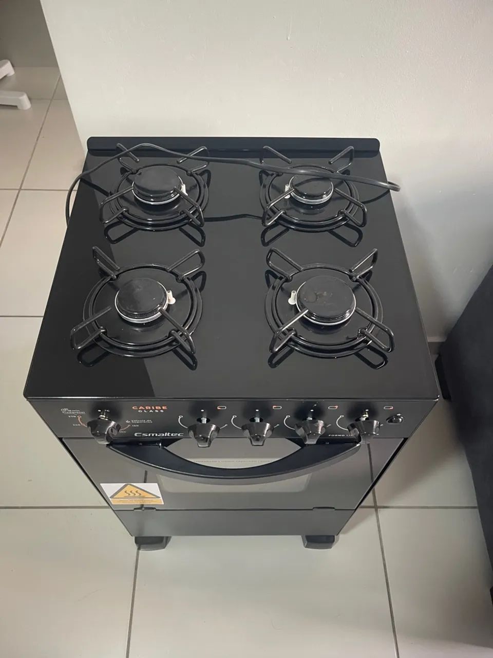 FOGÃO ESMALTEC Caribe Glass 4 Bocas - Preto - Foto 5