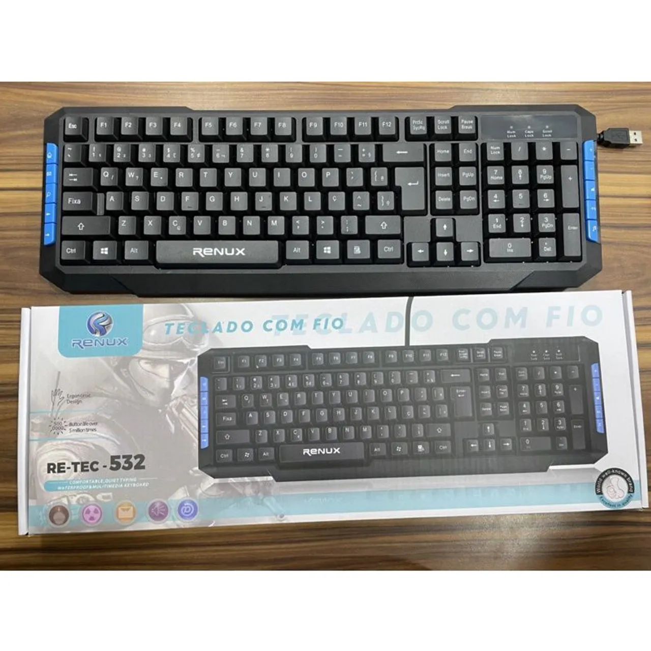 Teclado e mouse com fio USB kit em  promoção - Foto 3