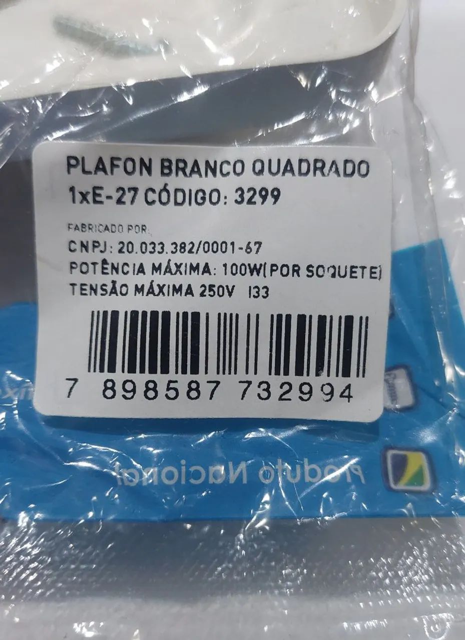 Plafon quadrado bocal E2764315286700162122