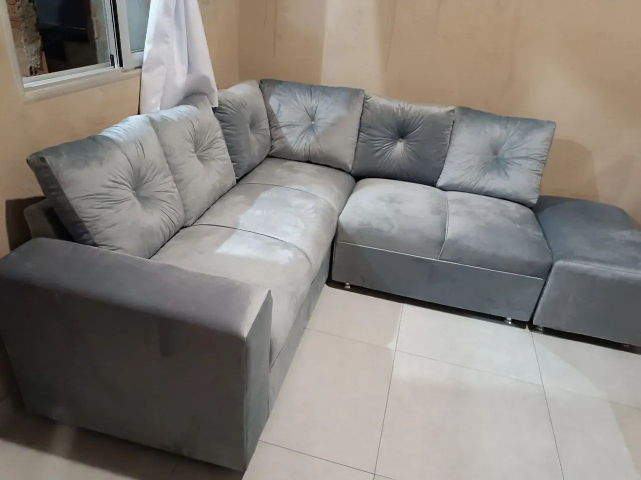 Sofá de Canto Cinza - Novo - Foto 3