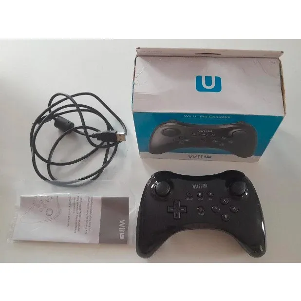 Controle Wii U sem fio original Nintendo pro controller (usado, mas como novo)