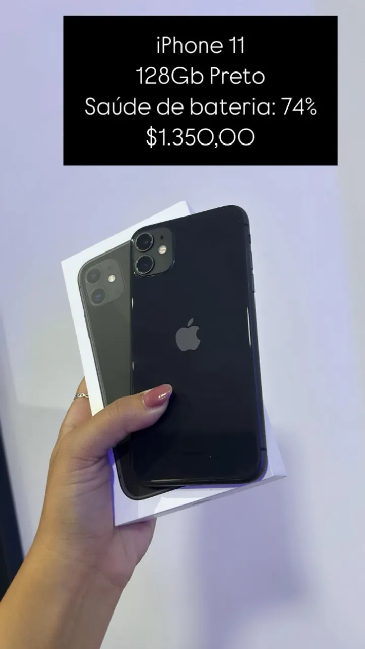 iPhone 11 64GB Preto Saúde de bateria 75% R$ 1.350,00 | Semi Novo