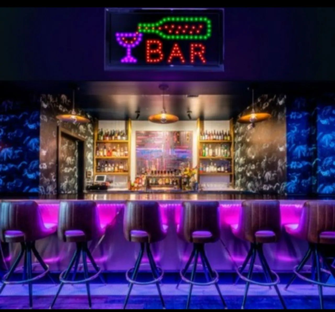 Placa de Neon BAR para Decoração