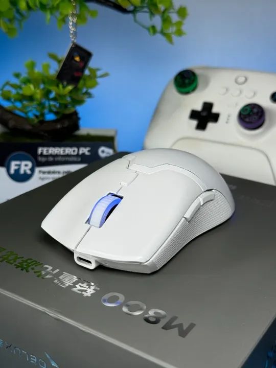 Mouse Gamer Delux M800 RGB Sem Fio PAW3395 + Feets de Vidro - Foto 5