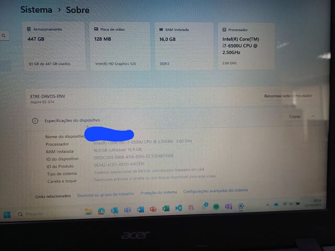Notebook Acer Aspire E 15 + Monitor Acer 19pol - Foto 4