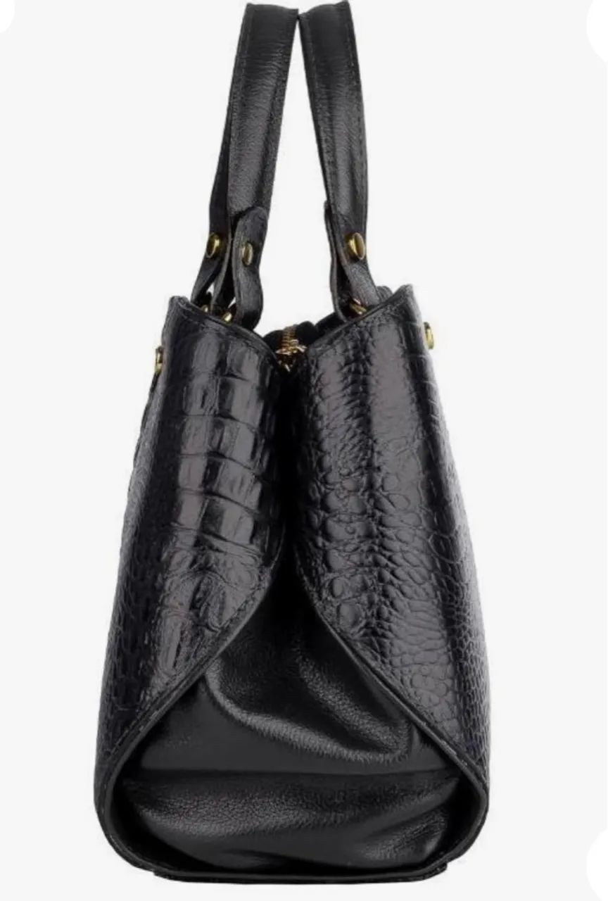 Bolsa Feminina Croco Elegante - Preta - Foto 2