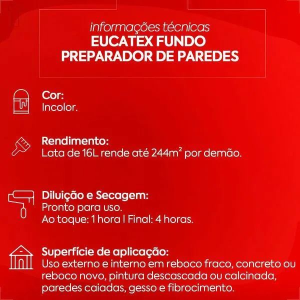 Fundo preparador de parede 3.6 lts Eucatex  Premium  - Foto 2