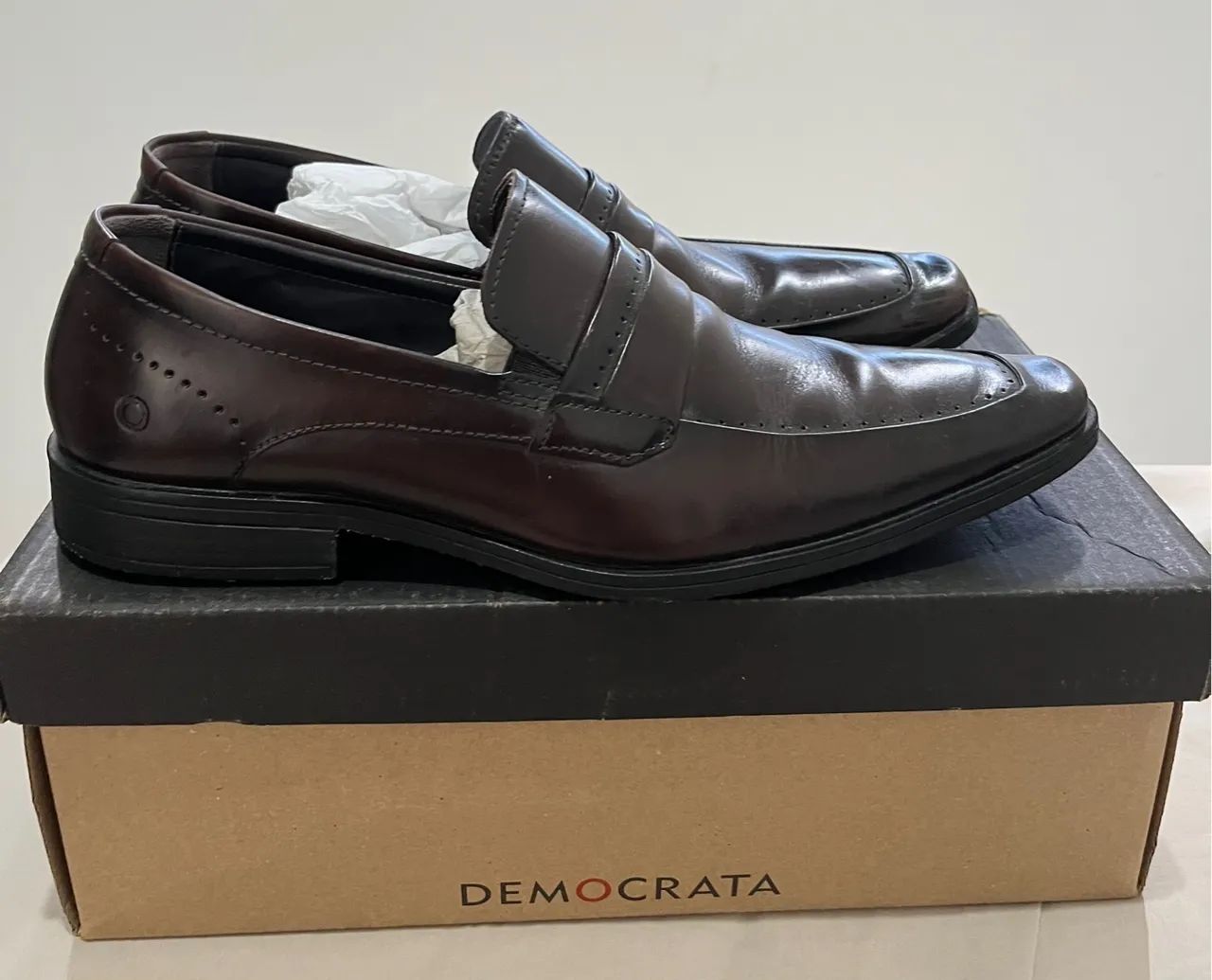 Sapato Democrata Couro Social - Marrom - Foto 4