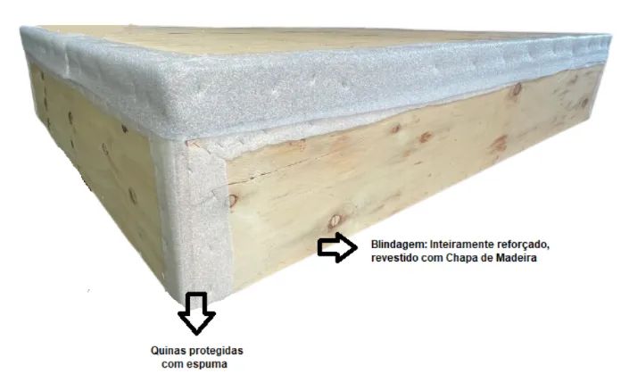 Cama Box Baú Solteiro Blindado Linhão Bege com pistão a gás - Foto 3
