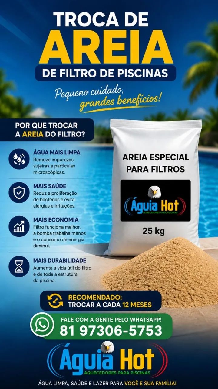 Fazemos sua Troca de Areia de filtro de piscina