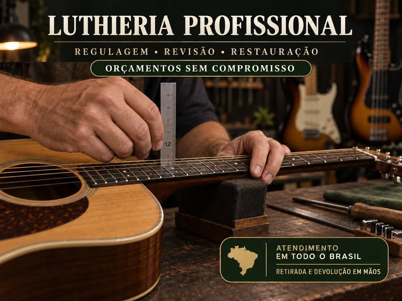 Luthier Profissional | Violão, Guitarra e Baixo | Todo Brasil