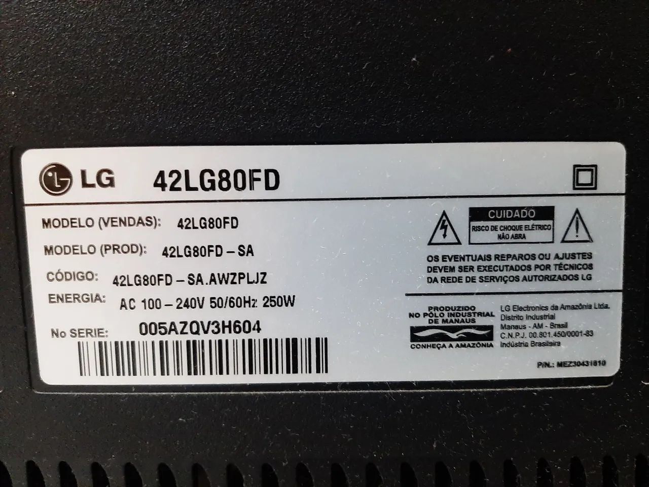 TV LG 42 polegadas com defeito - Foto 4