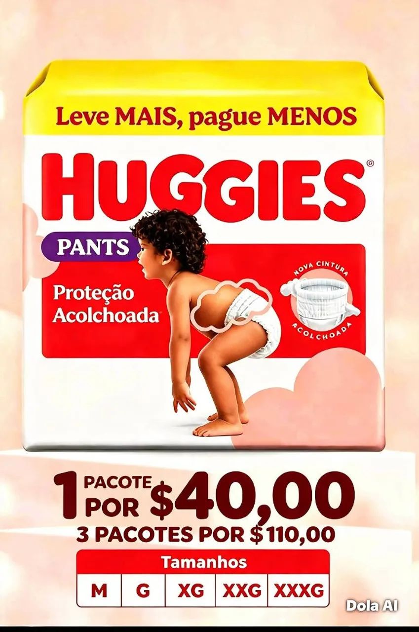 Fraldas descartáveis huggies 