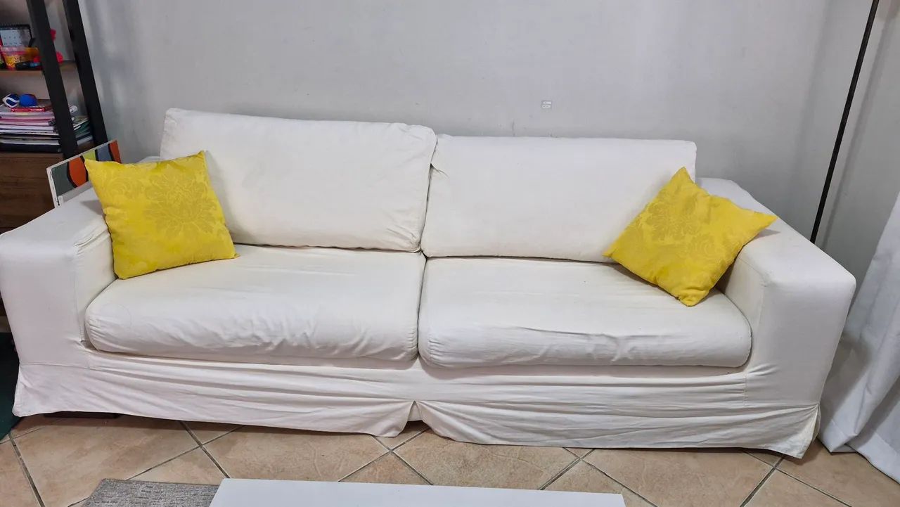 Sofá 4 lugares branco - Foto 4