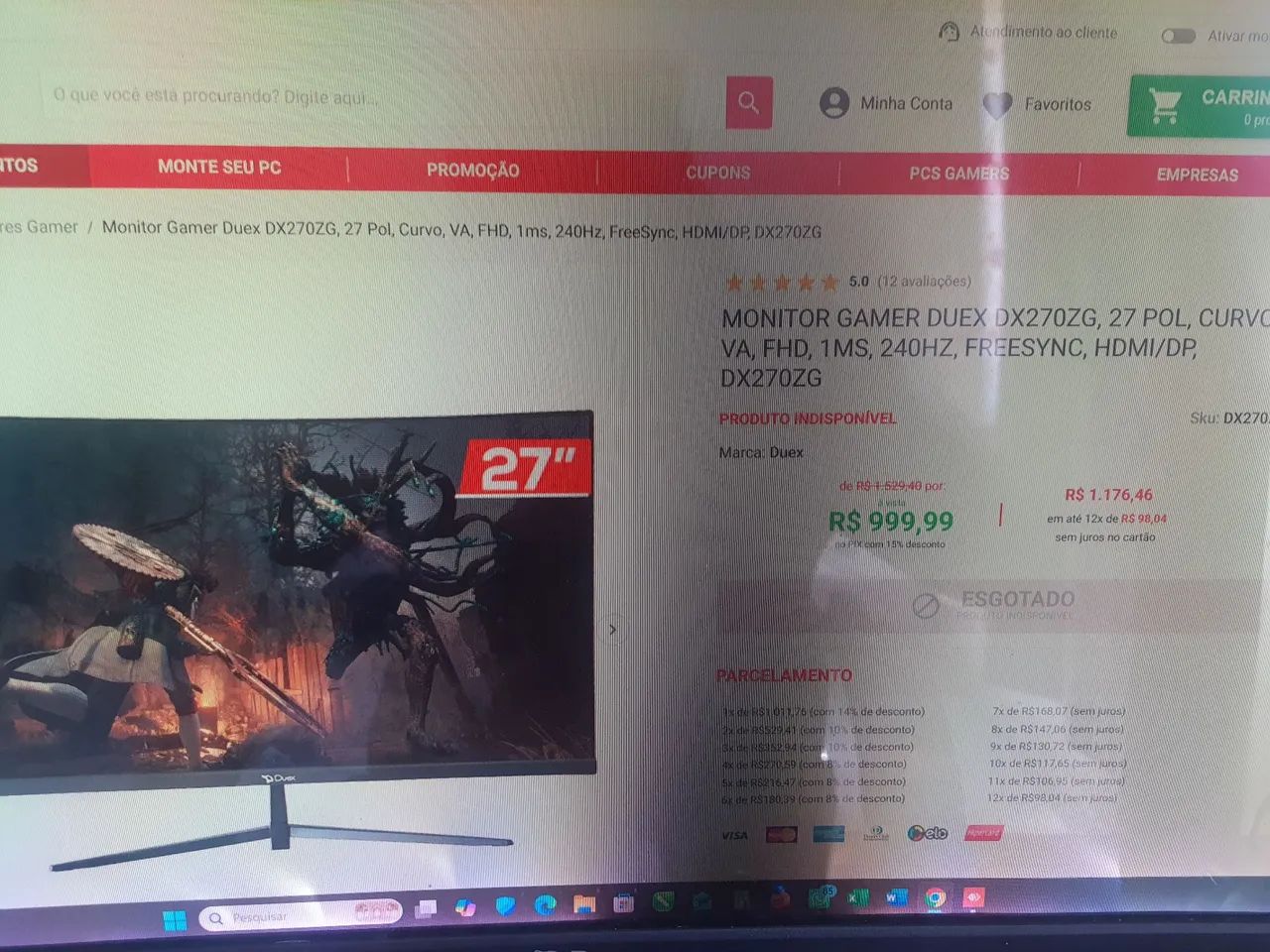 Monitor gamer curvo 27 polegadas  - Foto 2