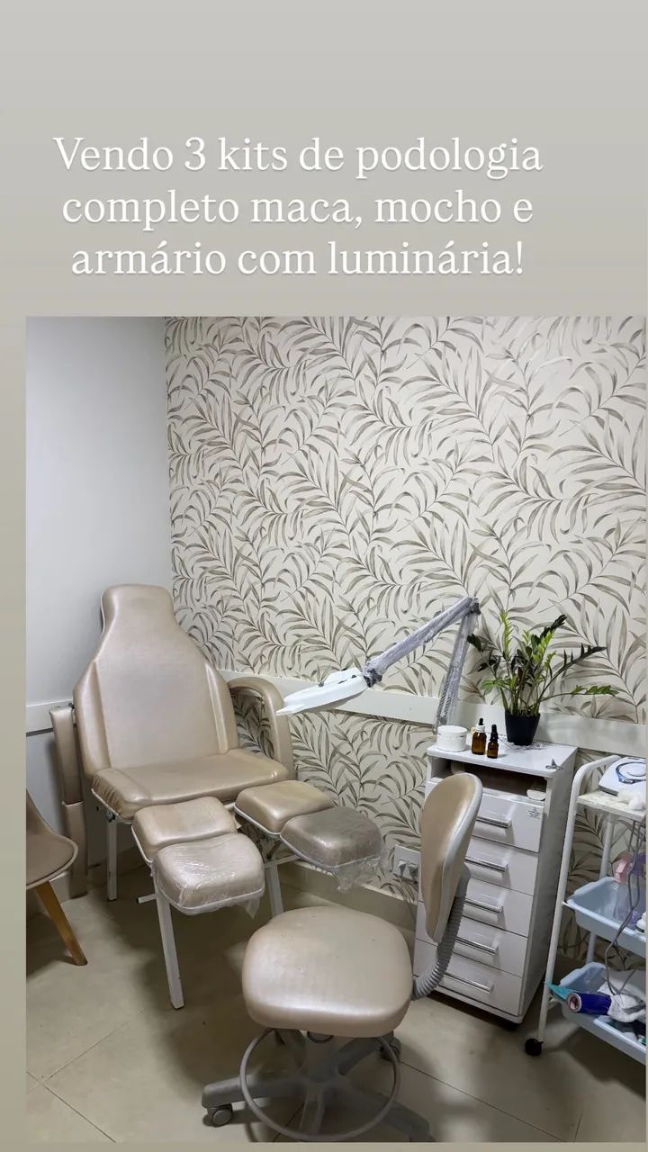 Kit completo de podologia maca, mocho e armário com luminária  - Foto 3
