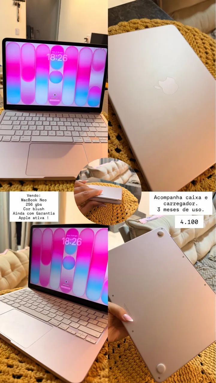 MacBook Neo Blush 2026 com garantia ativa - Foto 3