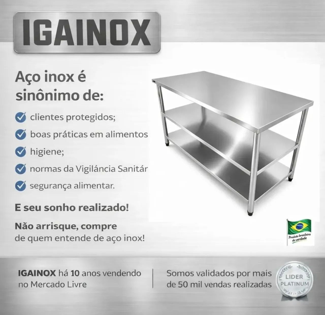 Mesa bancada 100% inox - Foto 2