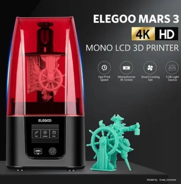 VENDO - Elegoo Mars 3 Pro é uma impressora 3D de resina MSLA com tela LCD mono 4K e volume - Foto 3