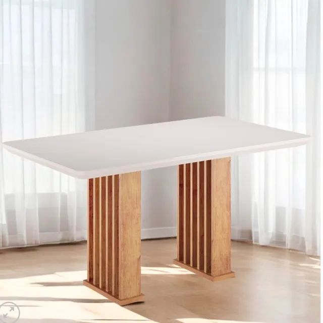 Mesa Mona/Munique 160 Mel/Blonde Off White | Viero Móveis - Foto 2