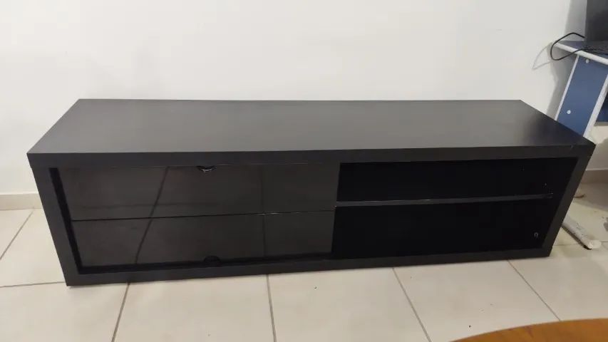 RACK SALA DE ESTAR DE MADEIRA COR PRETO - A NEGOCIAR