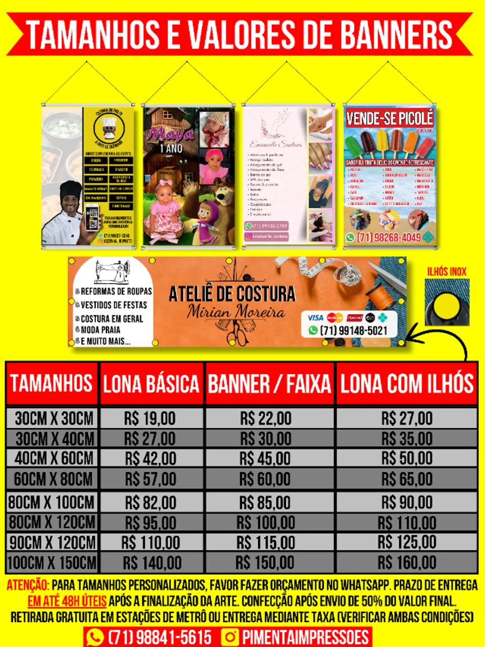 Banner - Faixa - Lona - Ilhós