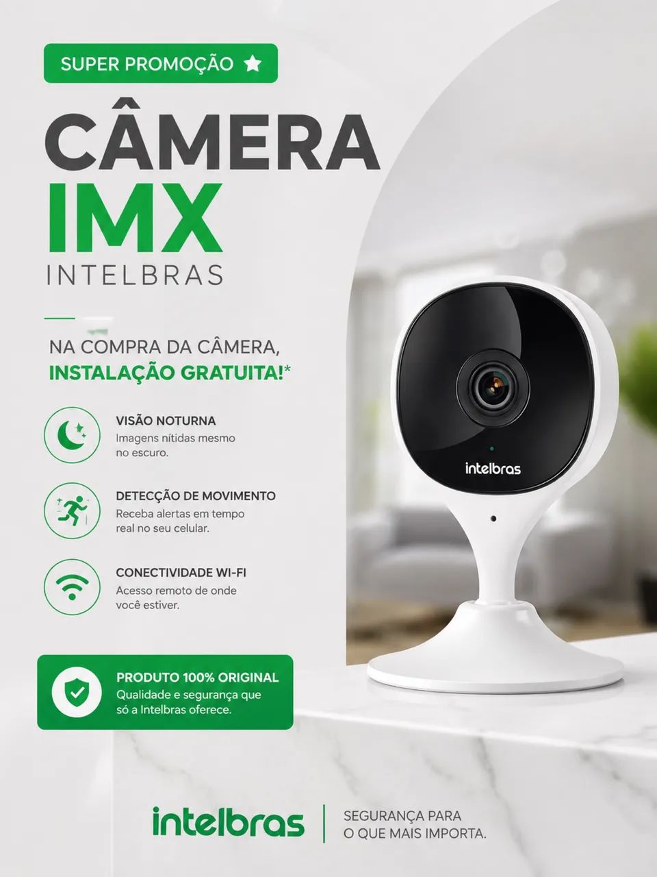 Câmera Intelbras instalação gratuita 