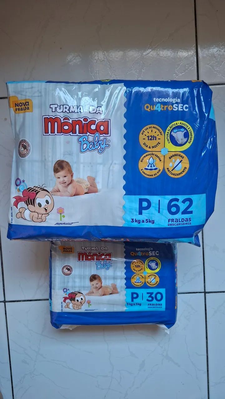 Fralda P turma da Mônica 