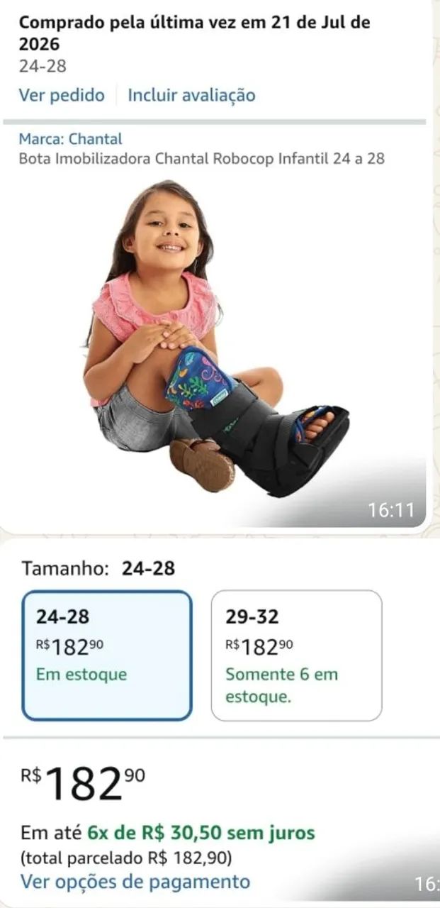 Bota Imobilizadora Infantil
