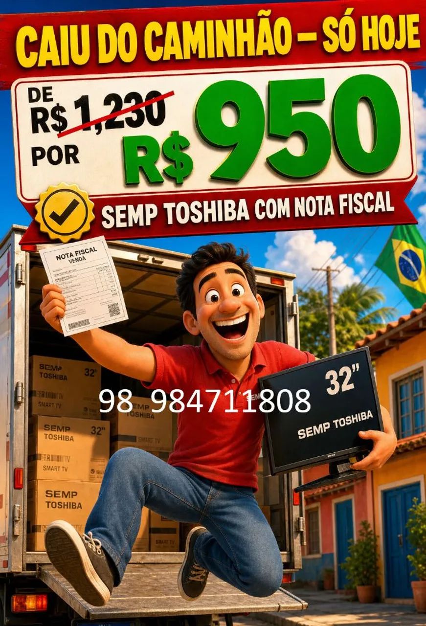 Tv sempre Toshiba 32 polegadas