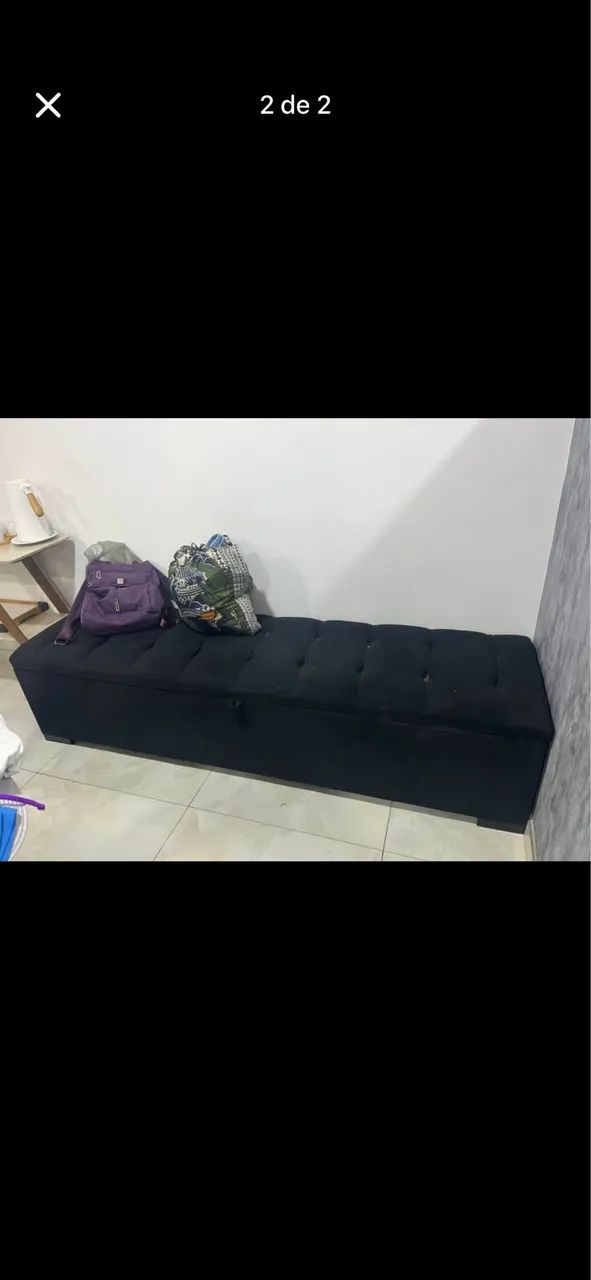 Cama king Size + colchão + baú + cabeceira  - Foto 2