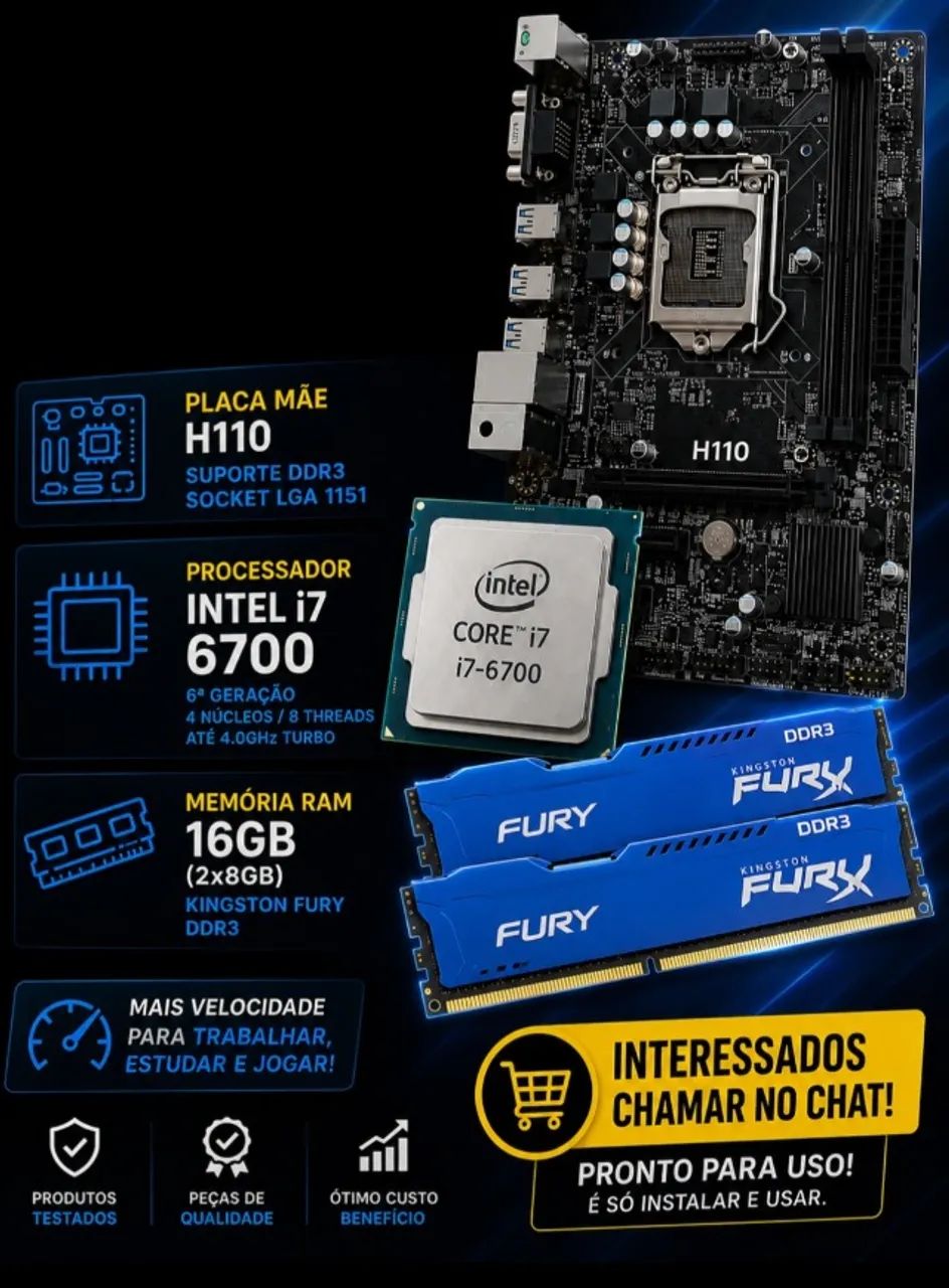 Kit i7 6700+16 gb Ram DDR3