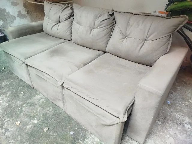 Sofá Retrátil em Suede 2,20 cm