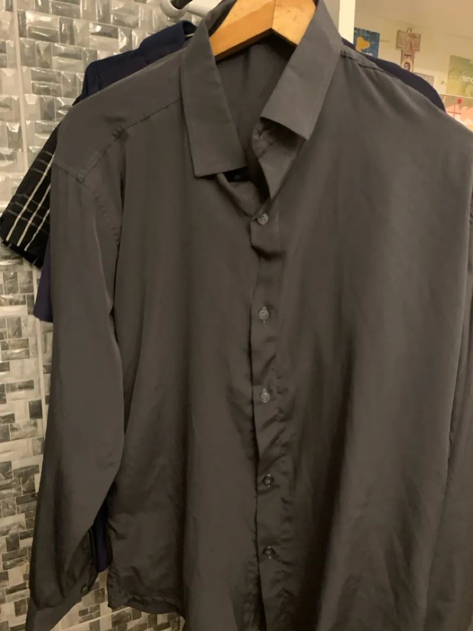 Camisa social cinza 