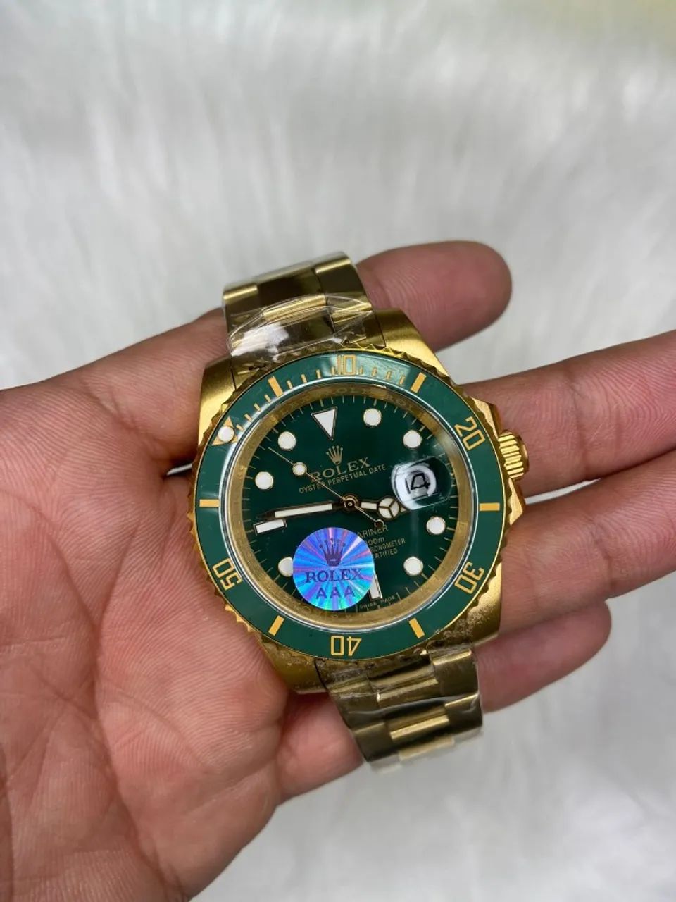 Rolex Submariner Date Dourado E Verde Automático Premium C Garantia - Foto 4