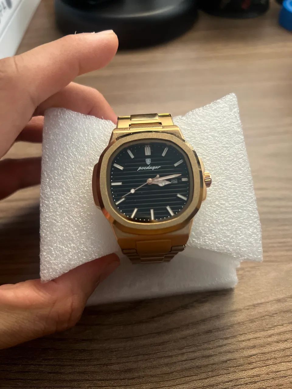 Relógio Masculino Poedagar 6132 Luxo Dourado (Estilo Nautilus)  - Foto 2
