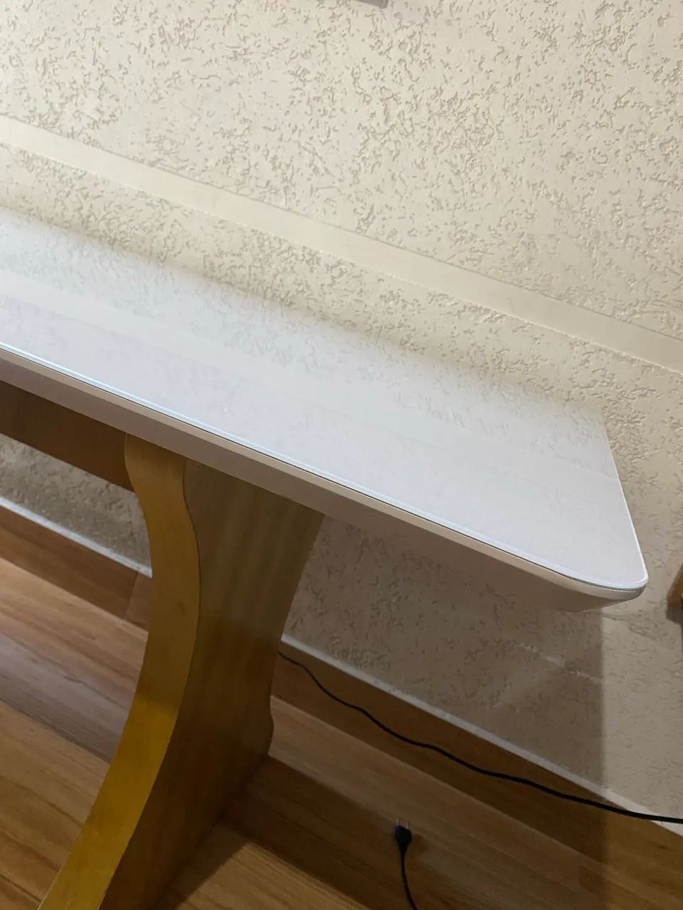 Tampo de Mesa de jantar retangular em vidro off white - Foto 2