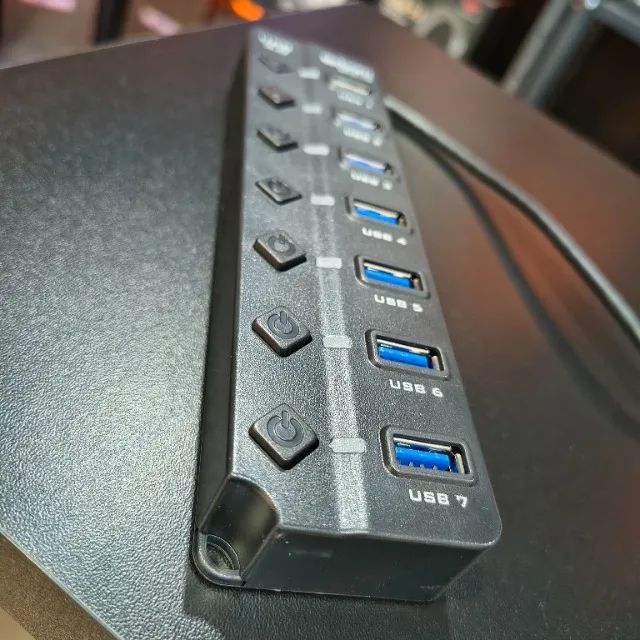 Hub Usb 3.0 7 portas com Switch e Led indicador 5GBps - Foto 3