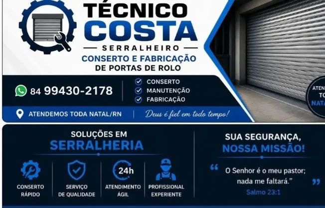 Costa! Trabalhamos com conserto de porta de rolo amém - Foto 2