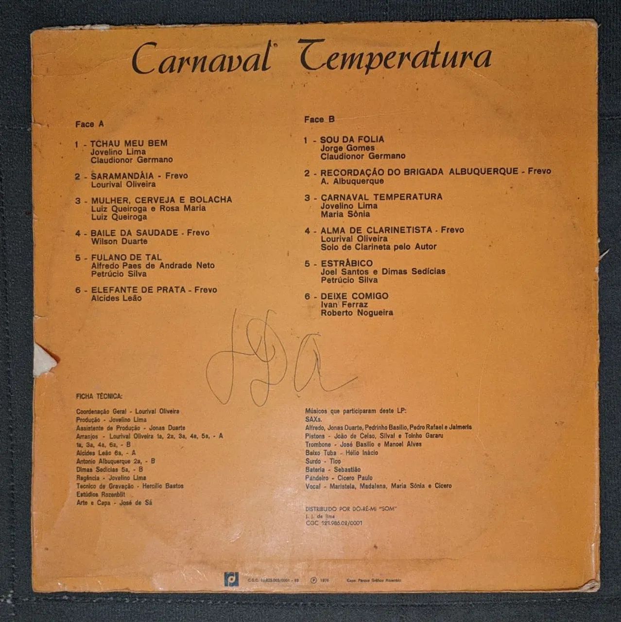 LP Vinil Carnaval Temperatura - Vol. 1 (1976) - Foto 2