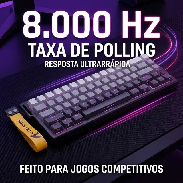 Attack Shark Keyboard X68 He Noite Iluminada Pela Lua - Foto 3
