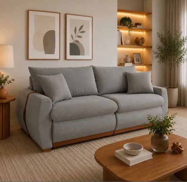 Sofá Cama Retrátil Confort 230 Cinza