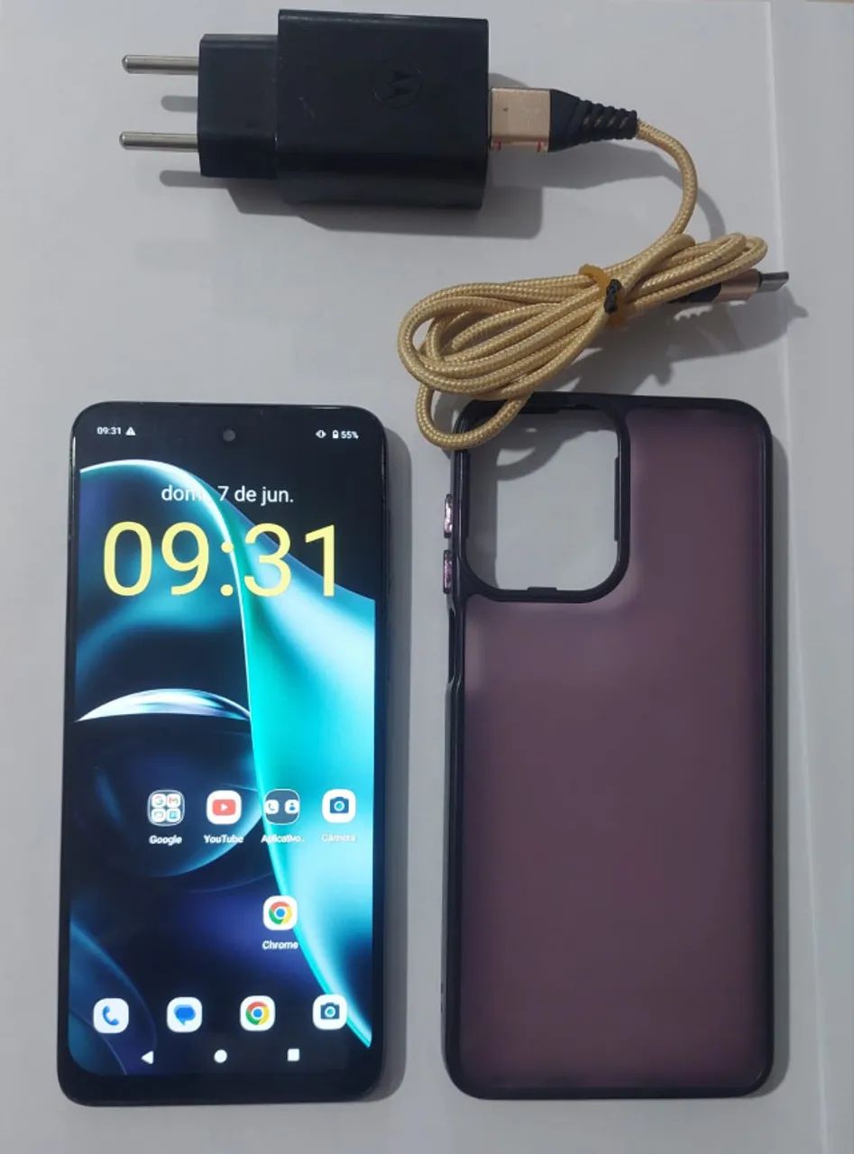 Celular usado Moto G14 com 4GB de memória RAM e 128GB de armazenamento - Foto 3
